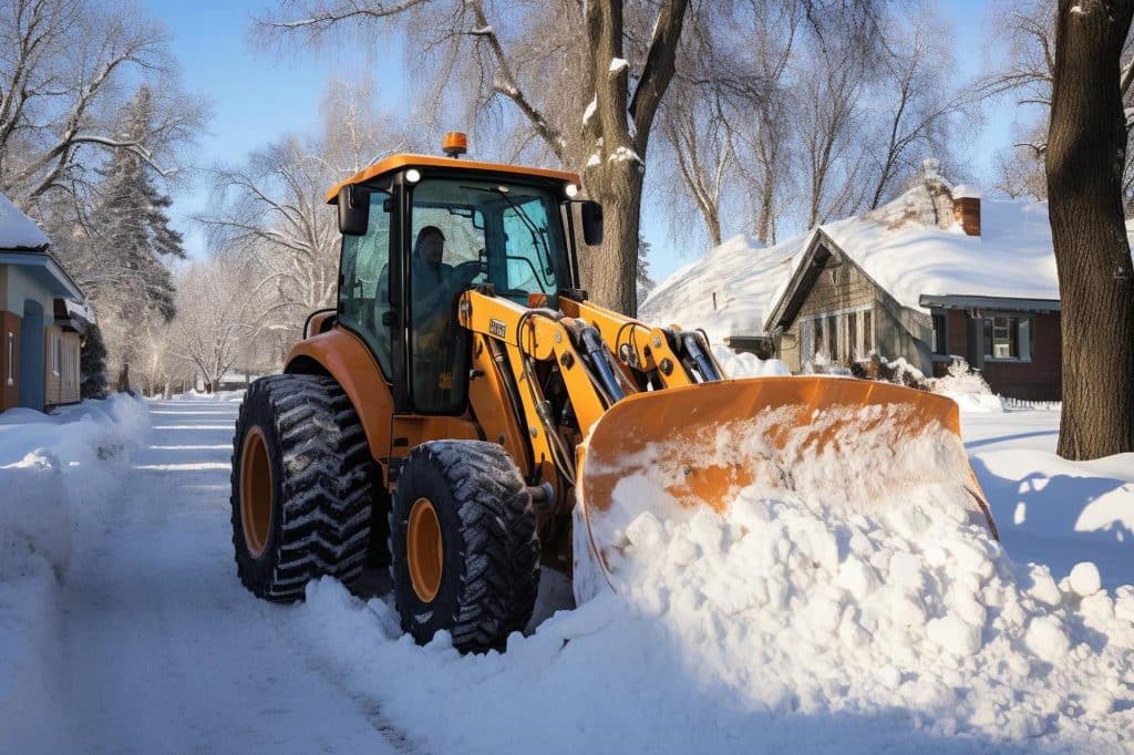 Winterdienst - Schneeschaufel Bagger