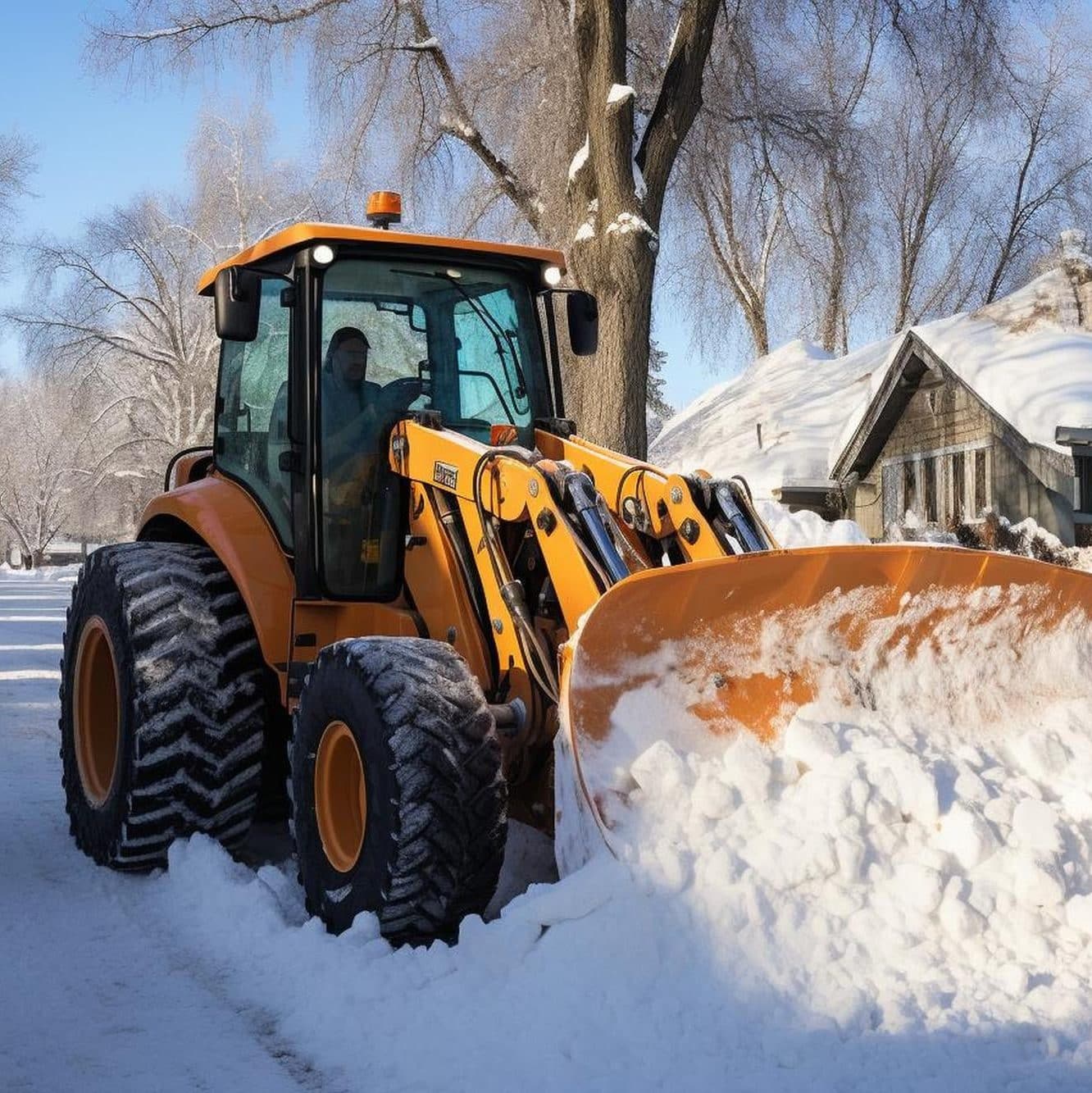 Winterdienst - Schneeschaufel Bagger